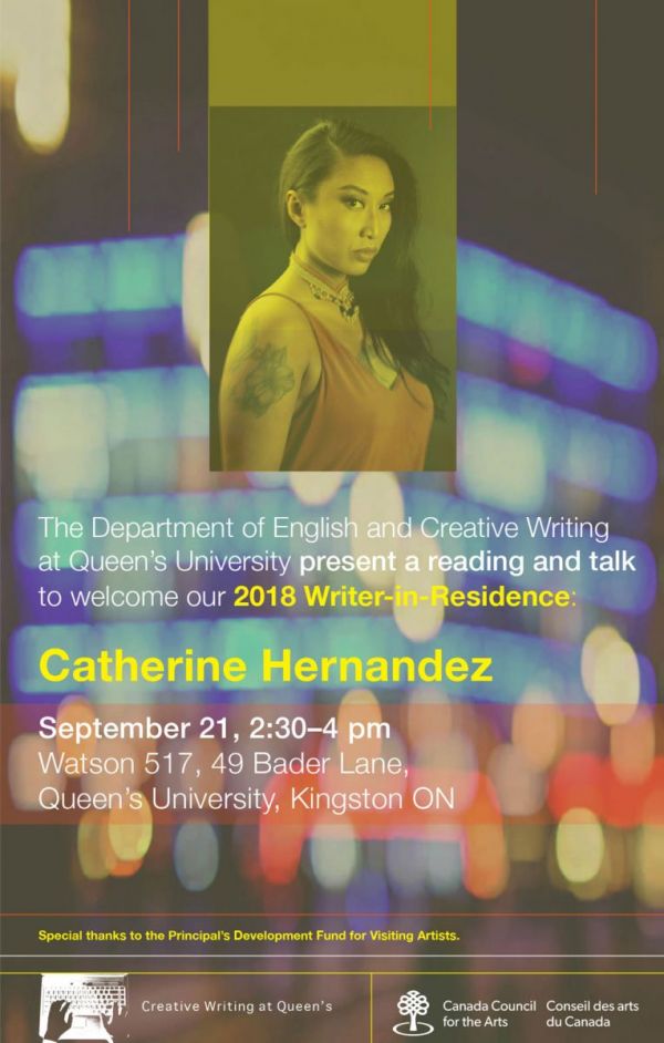 2018 Writer in Residence: Catherine Hernandez