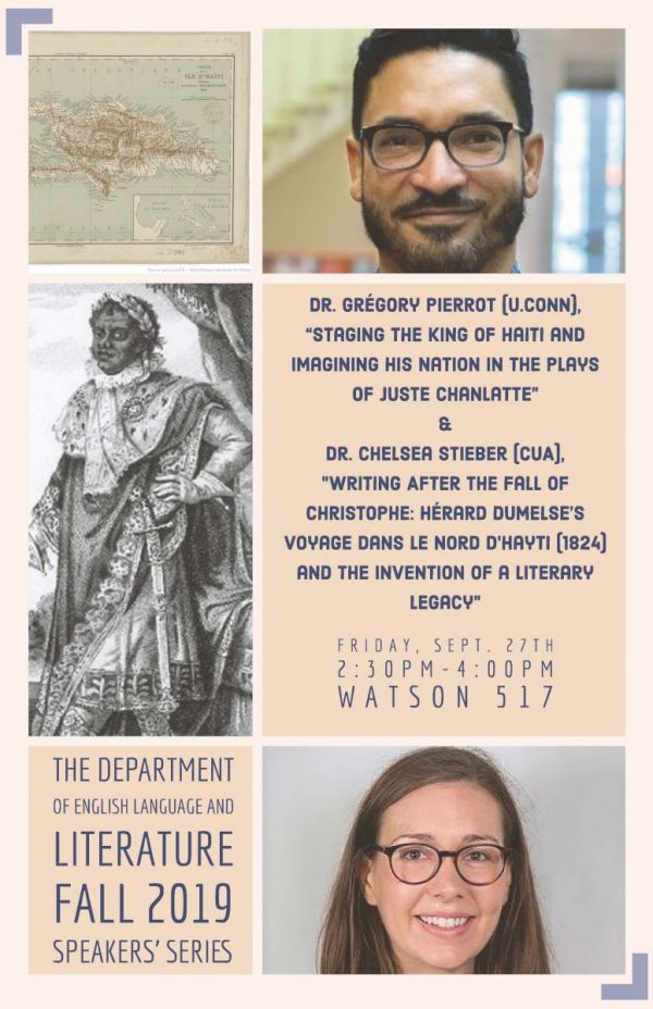 The Department of English Language and Literature Fall 2019 Speakers’ Series