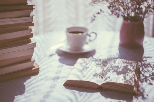 A book on a table