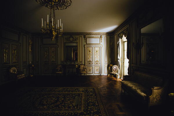 Dark gloomy living room area