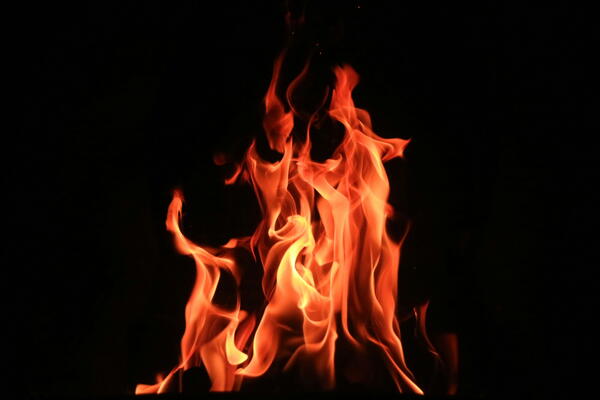 Flames burning 