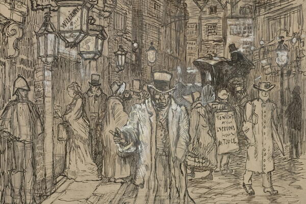 grim crowded street