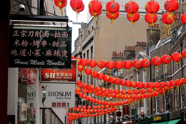 city street in a Chinese community