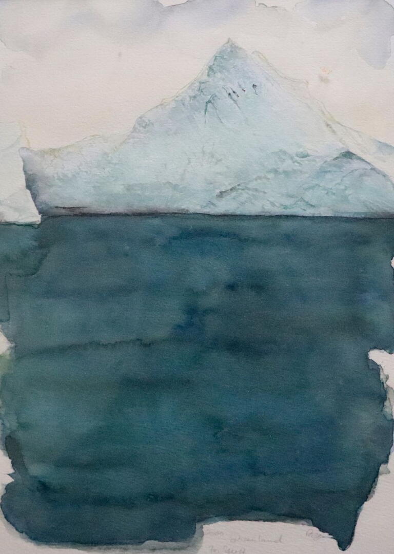 watercolor image of iceberg