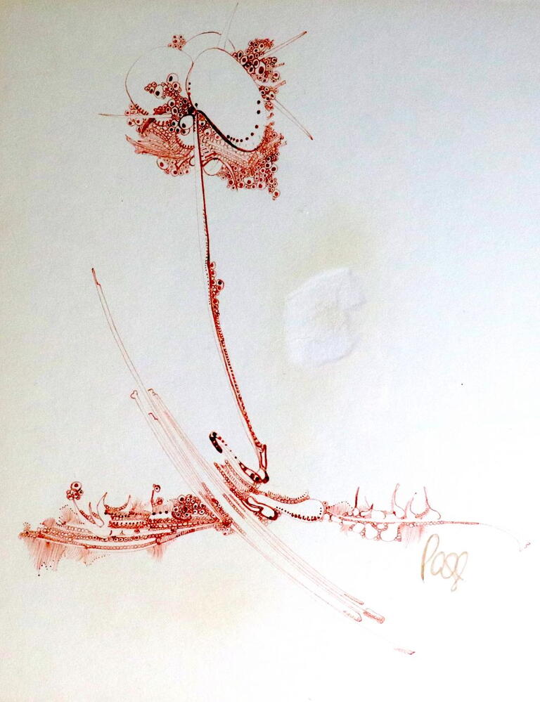 abstract image white background red ink