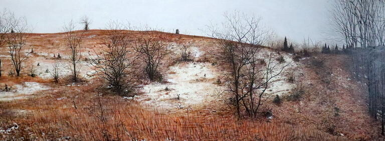 landscape painting of field with trees