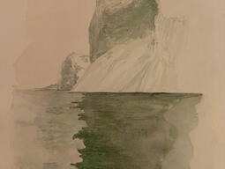 iceberg with light green water