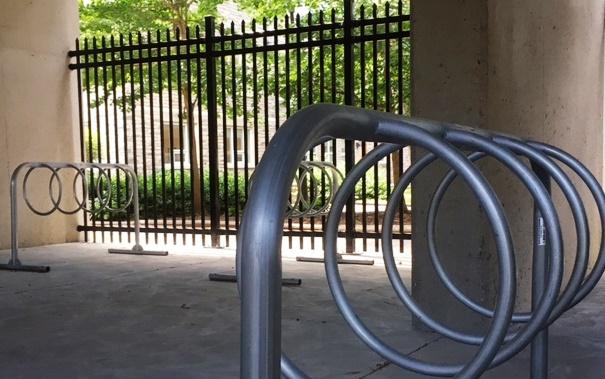 Bike rack in storage facility