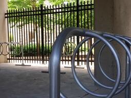 Bike rack in storage facility