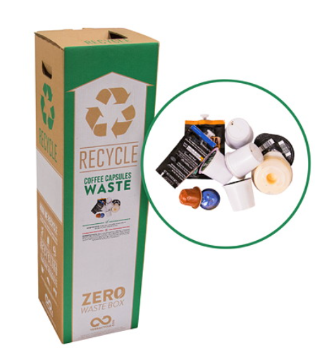 Coffee capsule recycling collection box