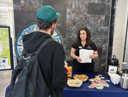 Theresa and Student at the Fair Trade Pop-up