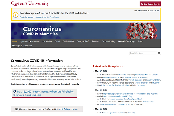 COVID-19 Information website