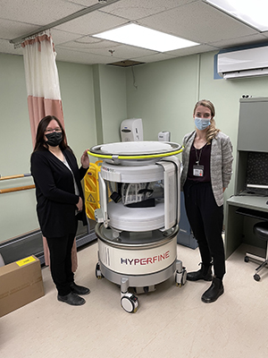 Eileen Innes, a research associate on the project and chief of staff at the Winyapeco District Health Authority, right, and Chloe De Roche, a sophomore medical student at Queen's University and lead of the project, left. 