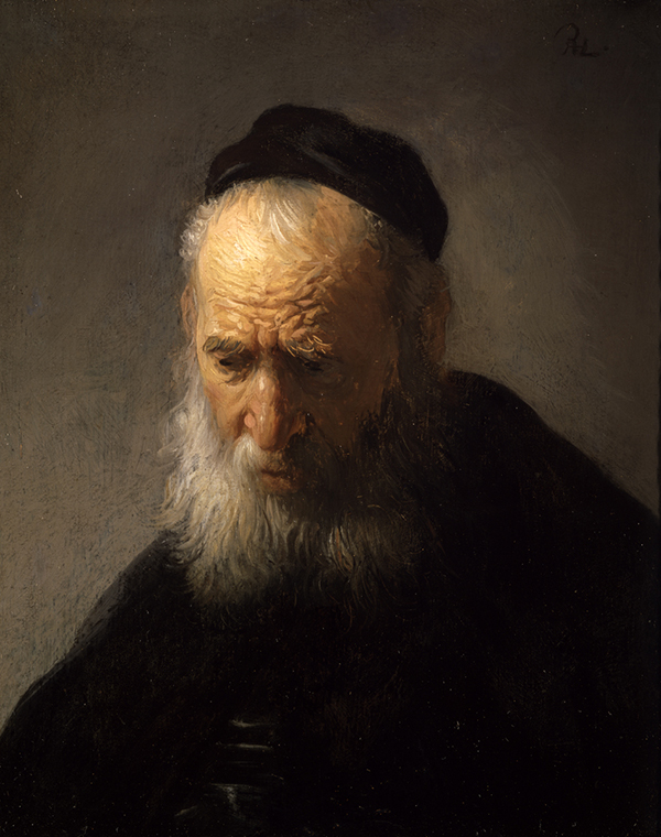 [Rembrandt van Rijn, Head of an Old Man in a Cap, around 1630, oil on panel. Gift of Alfred and Isabel Bader, 2003 (46-031).