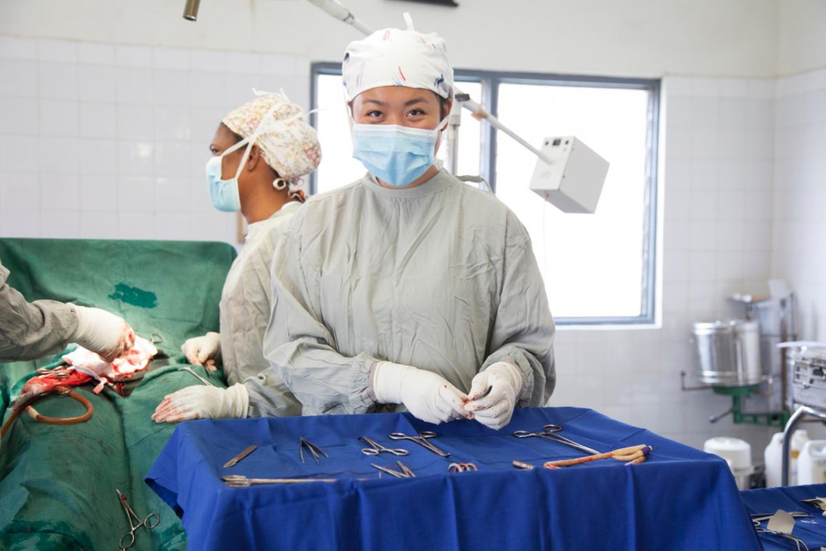 Shannon Wong assists in a caesarian section in Winneba Municipal Hospital in Ghana