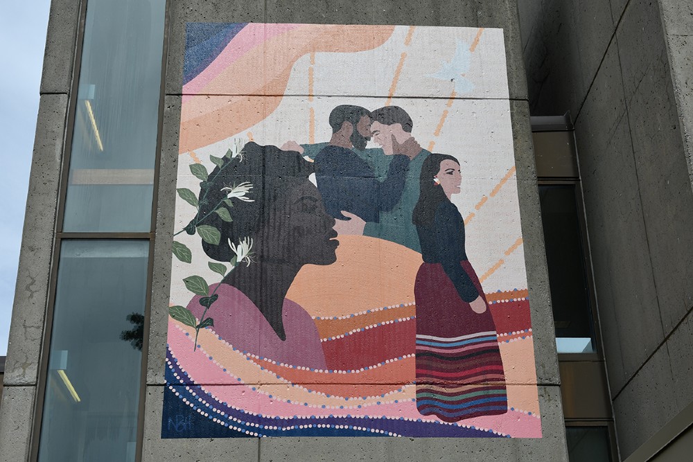 Photograph of a mural promoting consent on the Queen's campus.