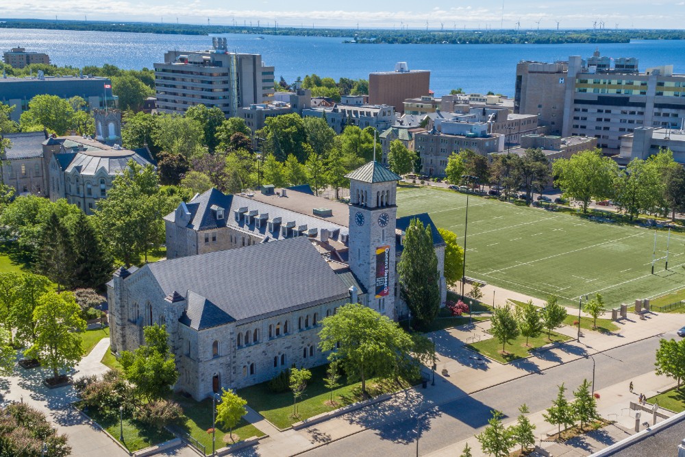 Aerial photograph of Queen's campus.