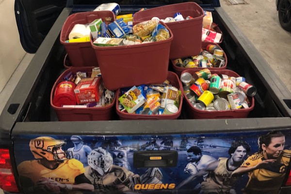 A Gaels truck loaded with donated food items
