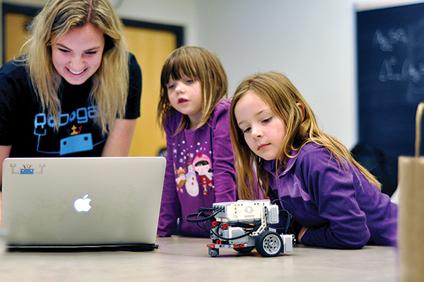 [Robogals outreach with young girls]
