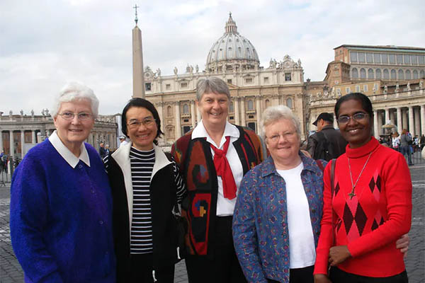 Sisters of Our Lady of the Missions in front of St. Peter’s Basilica, Rome.