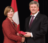 Ingrid Johnsrude and Prime ­Minister Stephen Harper