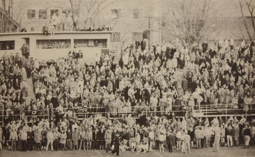[photo of crowd at Richardson Stadium in 1955]