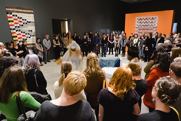 For the Agnes' Winter Season Launch in 2016, Brendan Fernandes mesmerized audiences with "In Touch", a solo dance performed in the galleries by Lua Shayenne. (Photo by Tim Forbes)