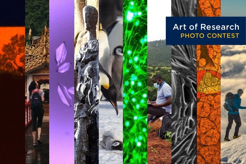 [Collage of photos with text: Art of Research photo contest]