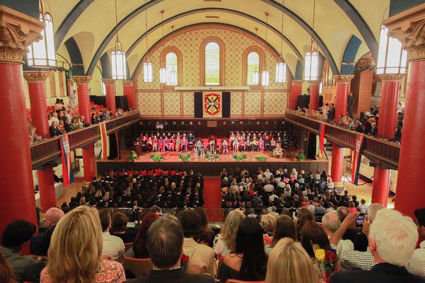 [Spring 2017 convocation viewed from the balcony in Grant Hall]