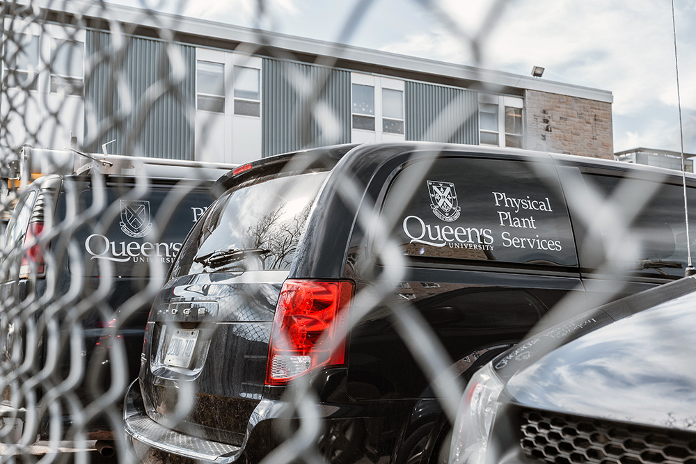 Physical Plant Services (PPS) vehicles.