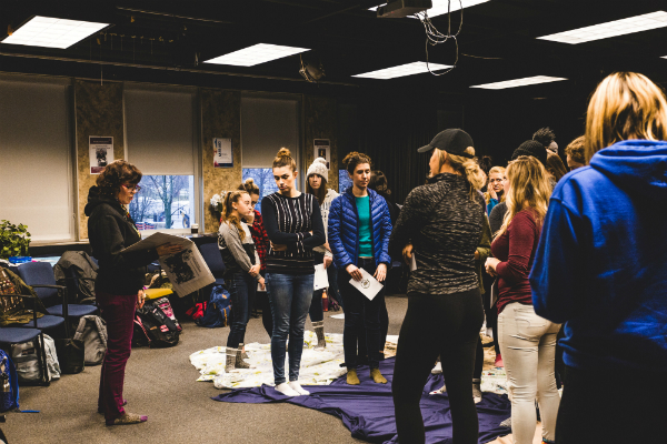 Education students participate in a KAIROS Blanket Exercise