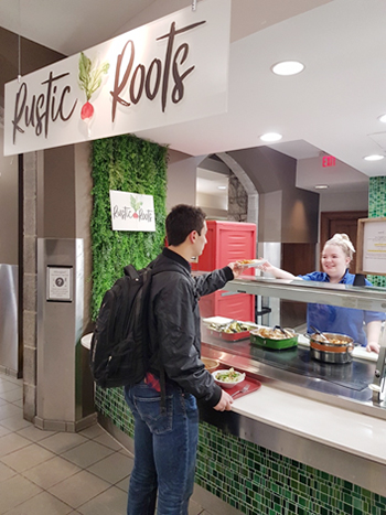 [Queen's students in Leonard Dining Hall]