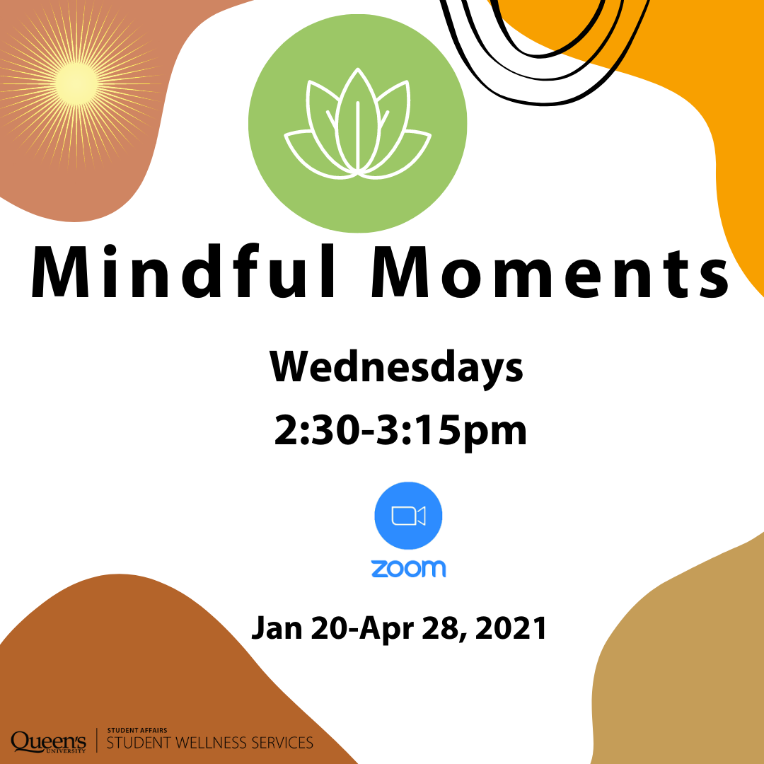 Poster promoting Mindful Moments program