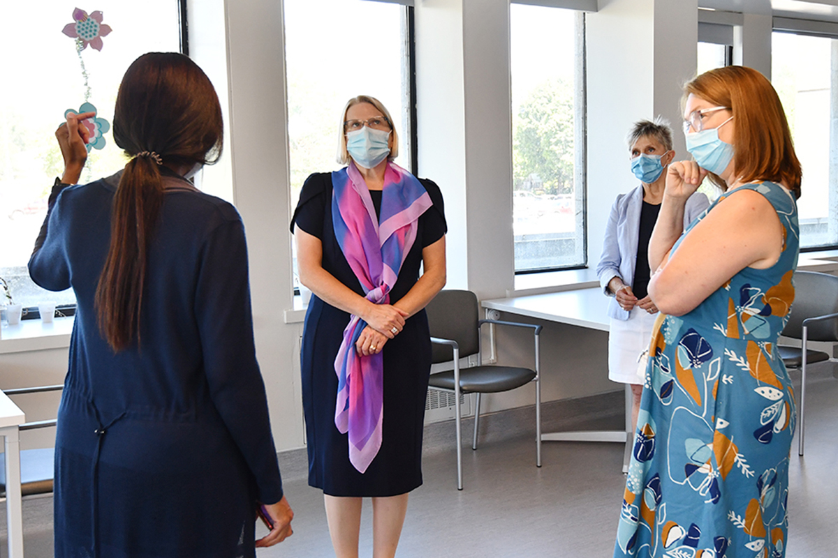 Ontario Health Minister Sylvia Jones tours the Providence Transitional Care Centre. 