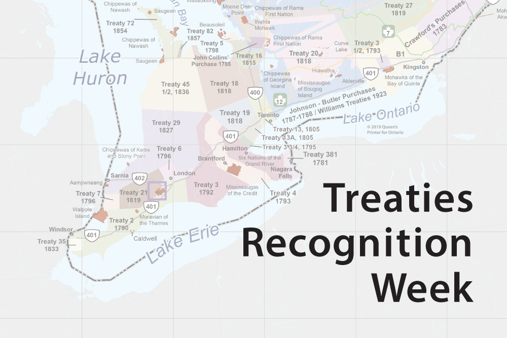 Map of treaty regions in Southern Ontario.