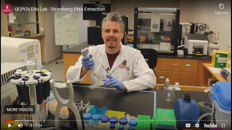 Video capture of a researcher doing an experiment in the lab.