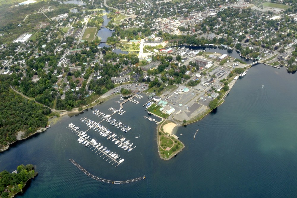 Aerial photograph of the Town of Gananoque