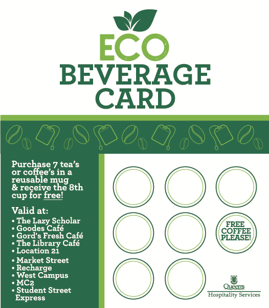 The ECO Beverage Card, now available at 10 locations across campus.
