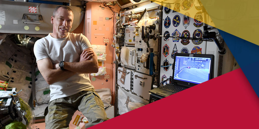 [Feustel in space (Photo: NASA)]