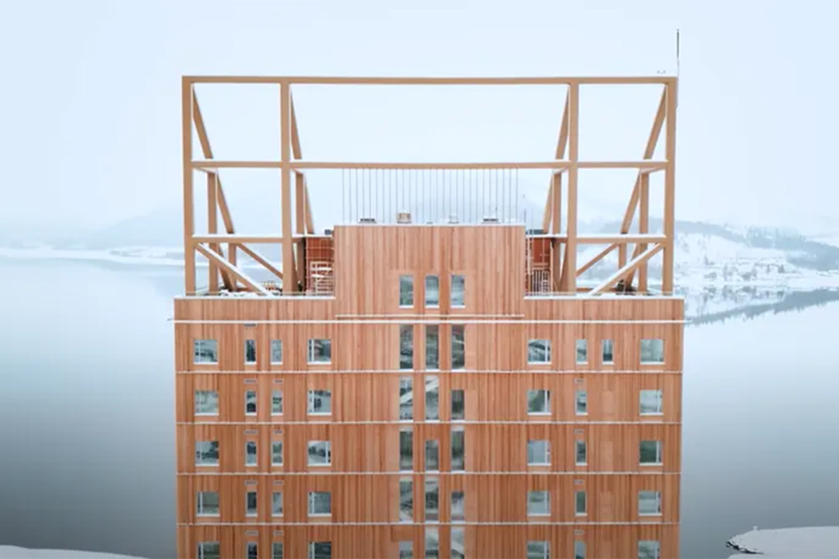 Wood skyscraper in Norway