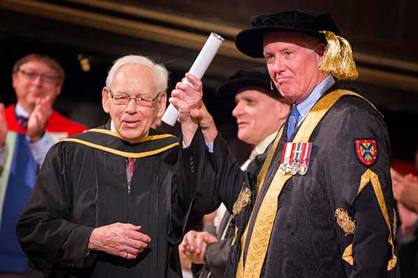 "Chancellor Leech and Bruce Jameson"