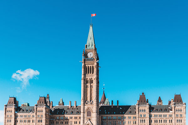 Parliament Hill with a blue sky