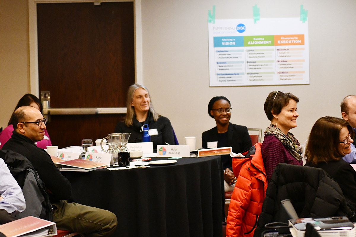 Foundational Leadership Program participants listen to Principal Patrick Deane