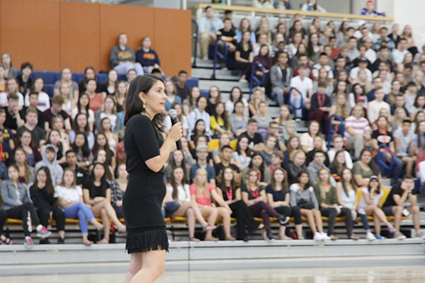 "Farrah Khan speaks to incoming students at Queen's about consent and sexual violence"