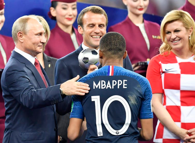 [Presidents Putin, Macron and Grabar-Kitarovic]