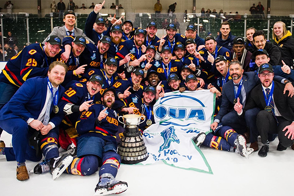 [Gaels celebrate OUA hockey championship]