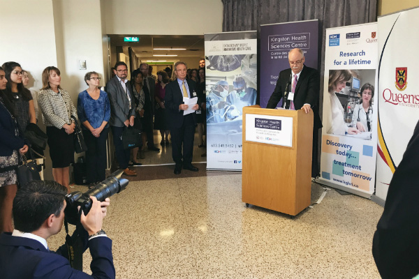 Dr. John Fisher, Vice-Principal (Research) at Queen’s University delivers speech at event opening ceremony.