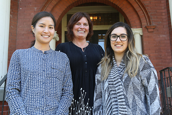 The Office of Global Health recently became an institutional member of the Consortium of Universities for Global Health. From left, Linda Chan, Health Education Research Associate; Jenn Carpenter, Director of the Office of Global Health; Mikaila De Sousa, Program and Events Coordinator.