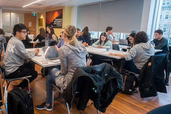 [Students attend a workshop at QUIC]