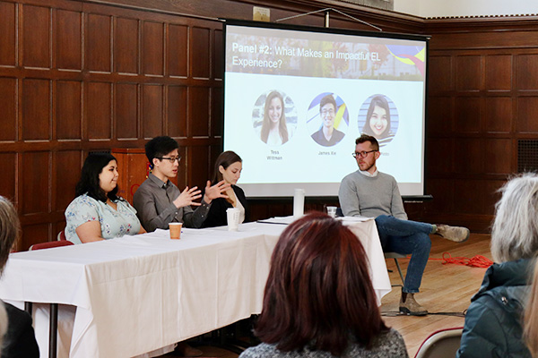 [Student panel at Experiential Learning Summit]